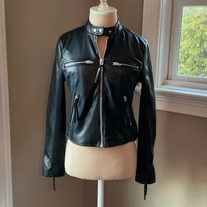 Blank NYC Black Faux Leather Biker Jacket